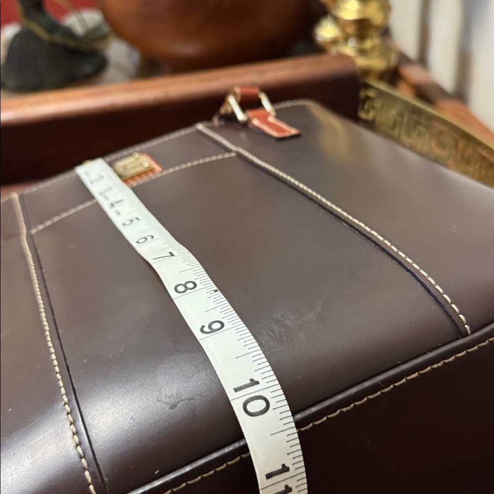 Dooney & Bourke Brown Leather Tote with Tan Straps - Picture 4 of 16